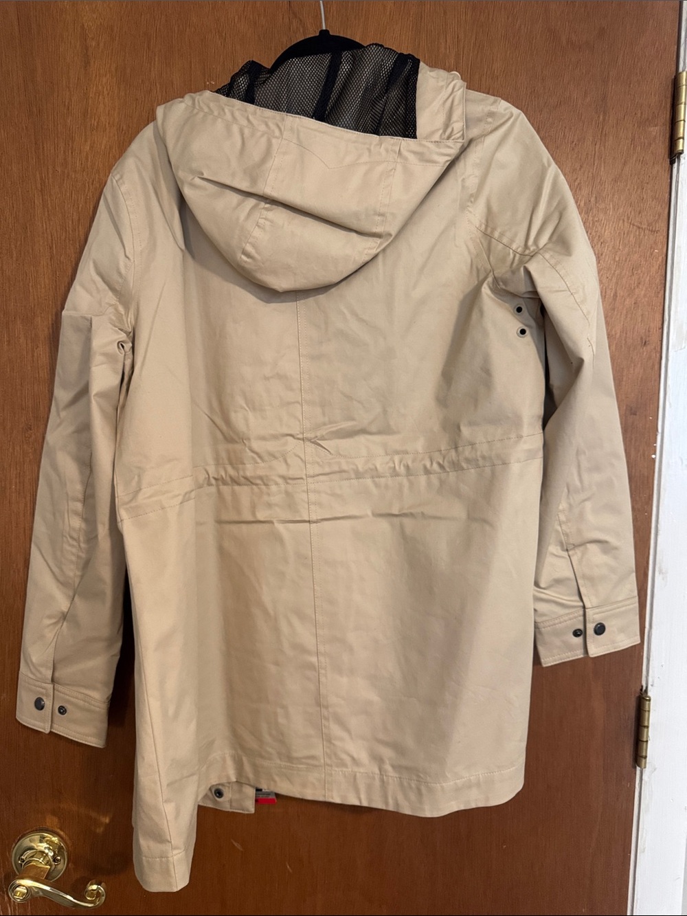 Hunter Beige Hooded Raincoat with Mesh Lining - Picture 2 of 4